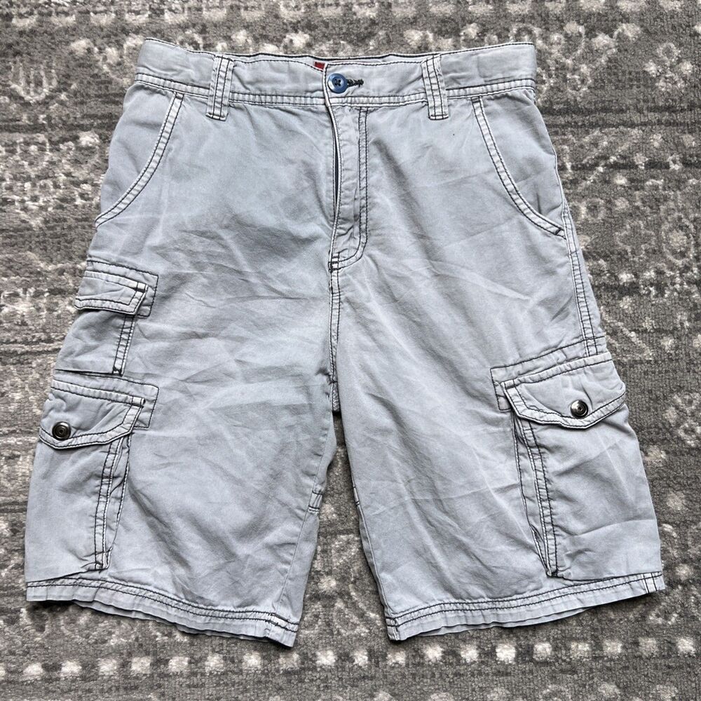 Vintage Arizona Y2K Cargo Shorts Gray Boys Size 16 Grunge
